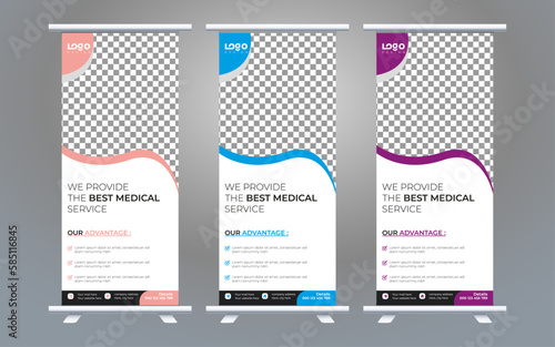Roll up banner design print template