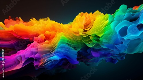 a mess of gradient colors of the rainbow, abstract, Generative IA photo