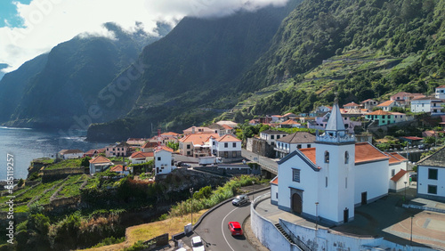 Aerial view of Seixal coastline in Madeira, Portugal © jovannig