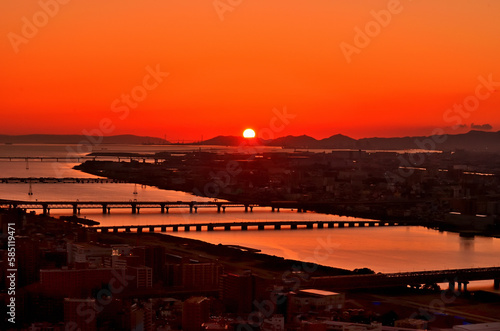 梅田スカイビルから見るサンセットと夕焼け