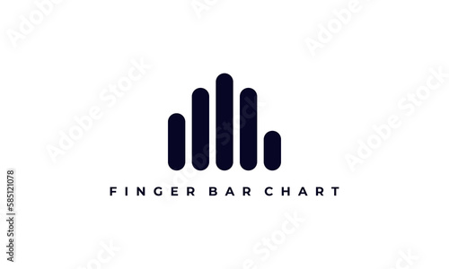 illustration vector graphic logo designs. pictogram logo combination finger hand and bar chart