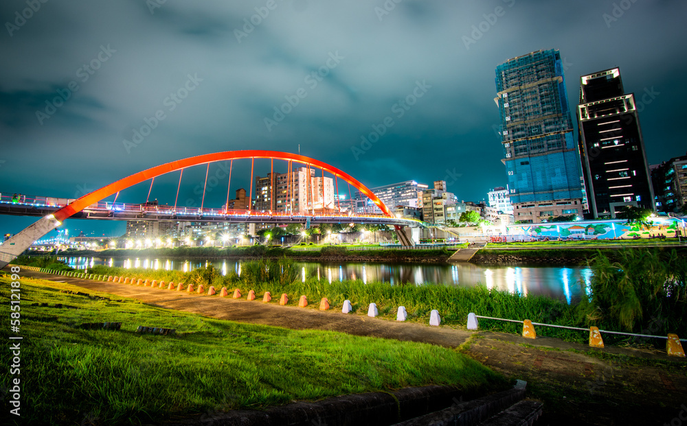 Fototapeta premium city harbour bridge at night
