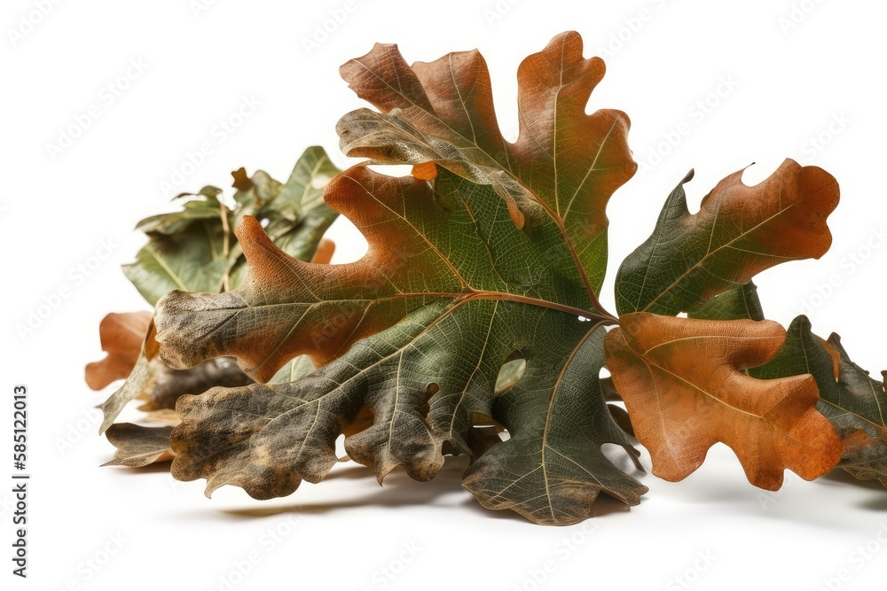 Fototapeta premium oak leaves and acorns isolated