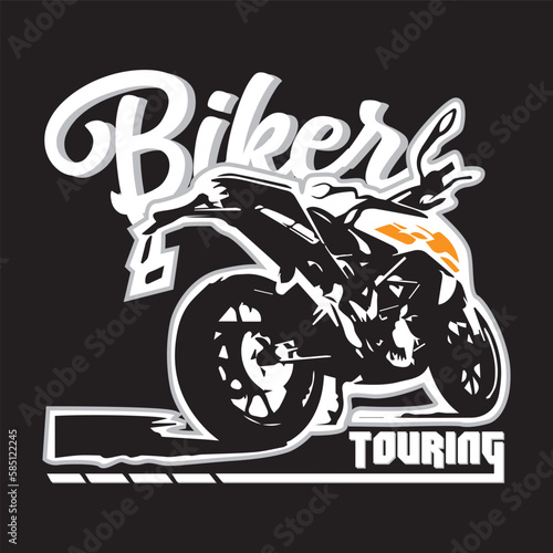 touring motorbike vector for banner template or t-shirt design