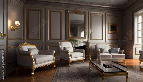 modern living room Contemporary interior design of furnished room Generative AI © GridsAndTiles