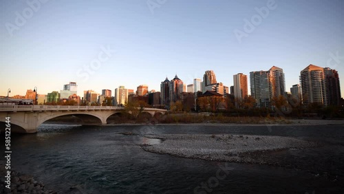 Calgary downtown in the evening time