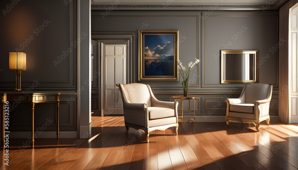Fototapeta premium modern living room Contemporary interior design of furnished room Generative AI