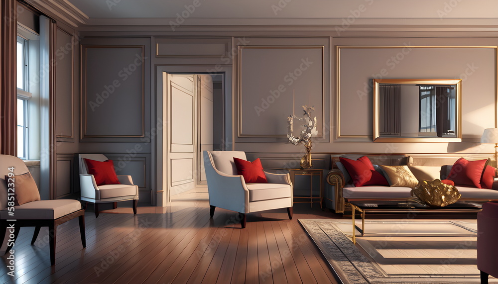 modern living room Contemporary interior design of furnished room Generative AI modern living room Contemporary interior design of furnished room Generative AI