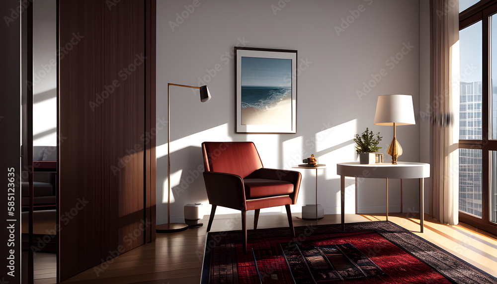 Fototapeta premium modern living room Contemporary interior design of furnished room Generative AI