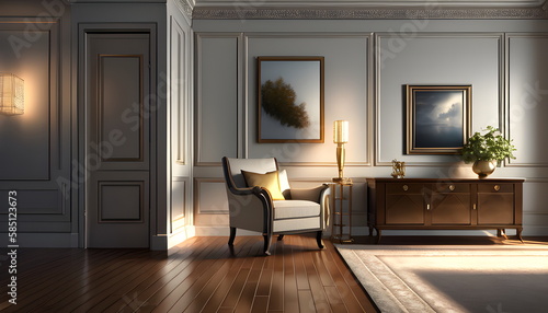 Wallpaper Mural modern living room Contemporary interior design of furnished room Generative AI Torontodigital.ca