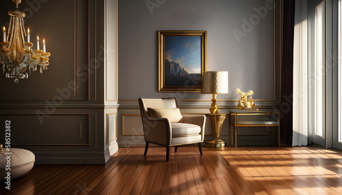 Wallpaper Mural modern living room Contemporary interior design of furnished room Generative AI Torontodigital.ca
