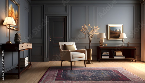 Wallpaper Mural modern living room Contemporary interior design of furnished room Generative AI Torontodigital.ca