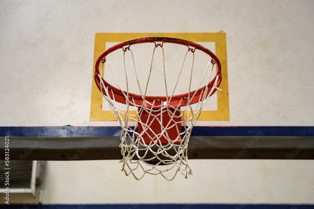 Naklejka premium Basketball Hoop with yellow square on backboard