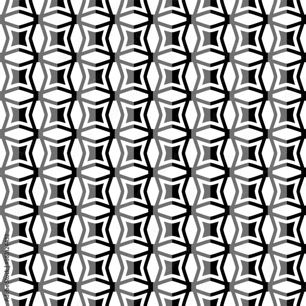 Fototapeta premium Abstract seamless pattern. Black quadrilateral on white background. Vector illustration
