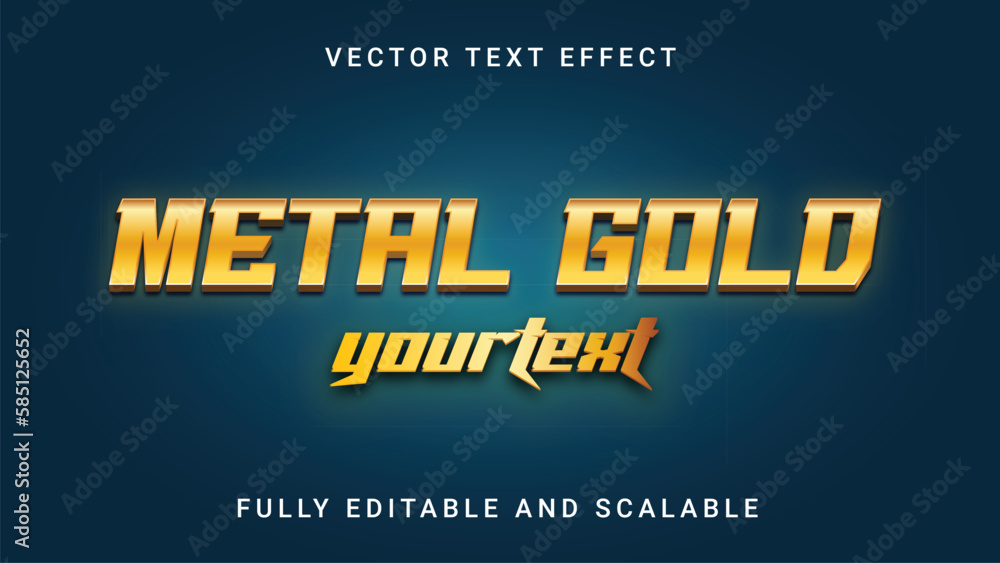 Metal Gold vector effect is fully editable