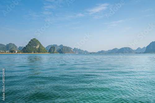 Scenery of Quyang Lake.Jingxi, Baise, Guangxi, China