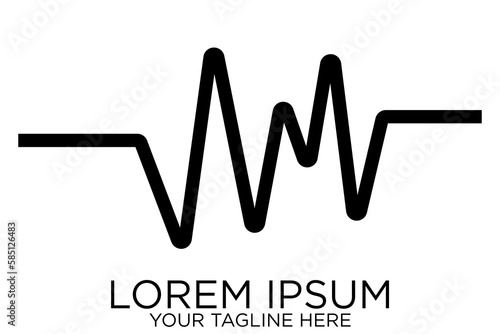 abstract audio or sound wave logo icon in black color