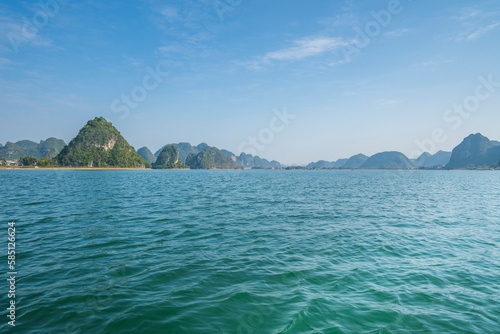 Scenery of Quyang Lake.Jingxi, Baise, Guangxi, China