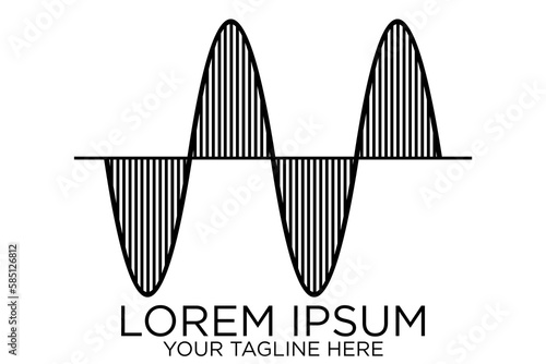 abstract audio or sound wave logo icon in black color