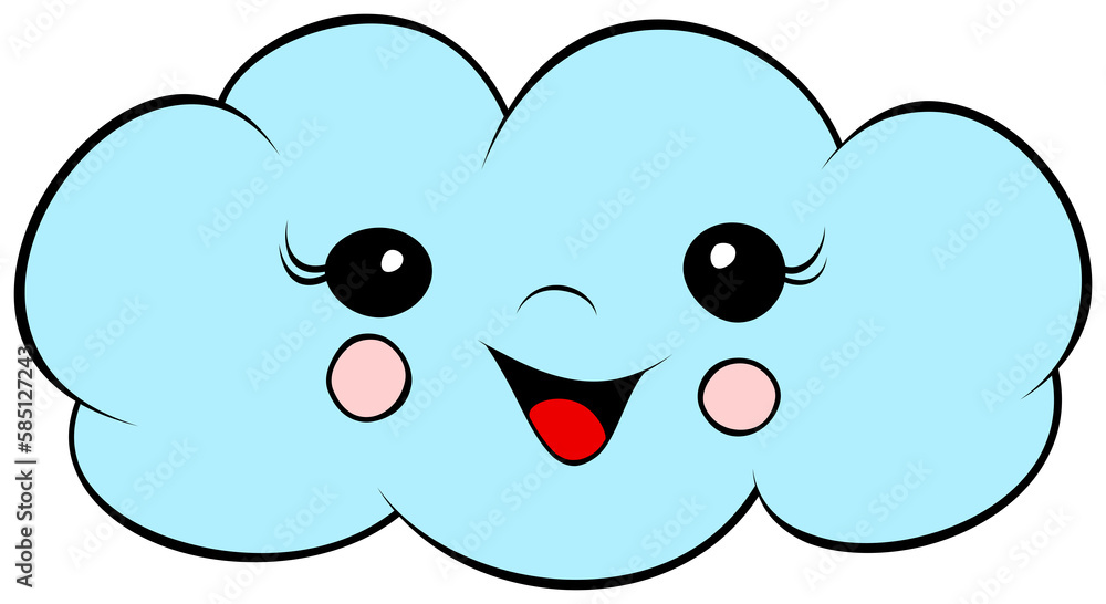 Cute smile cloud icon. Cartoon weather illustration. Cute smile cloud icon. Cartoon weather illustration.