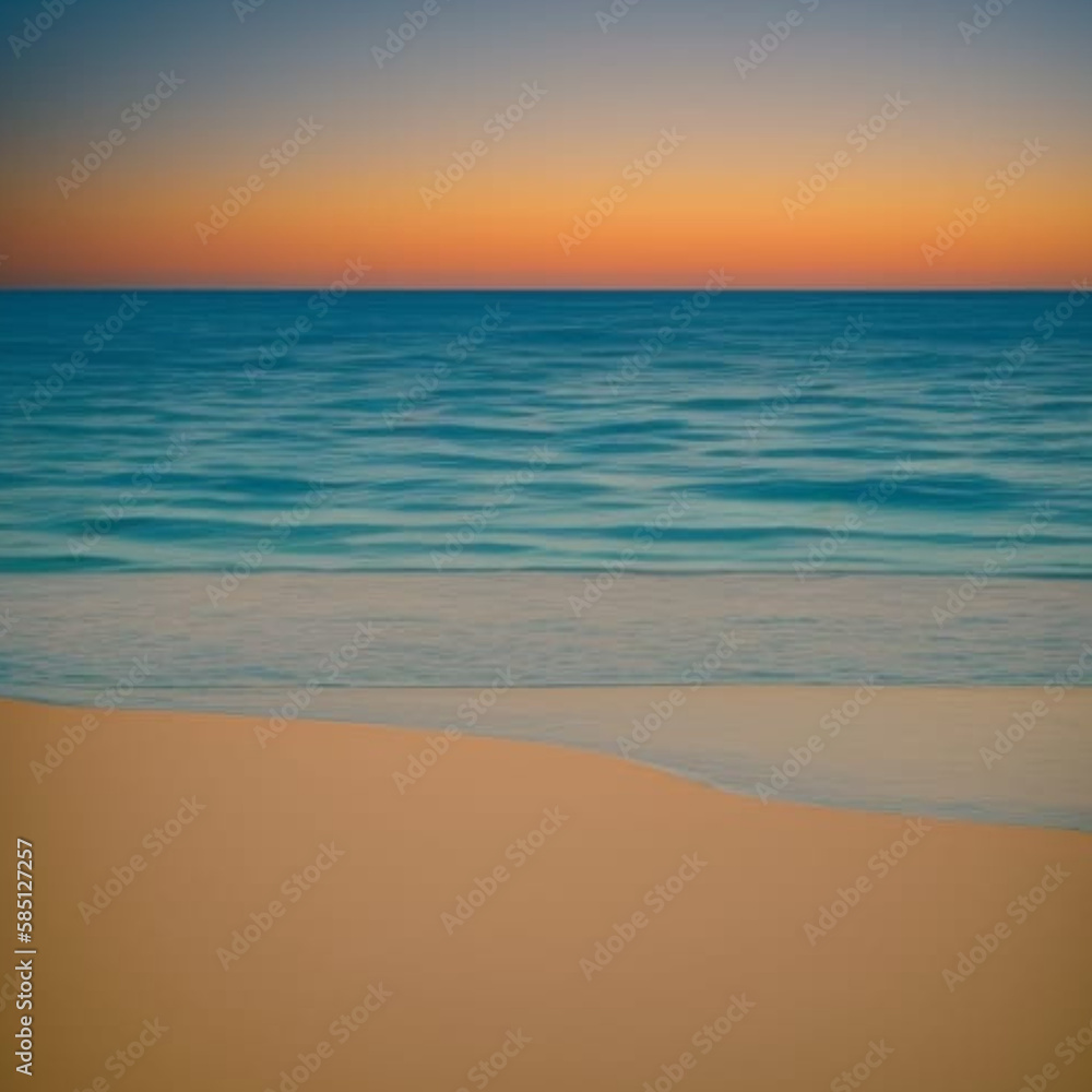 A tranquil beach at sunset