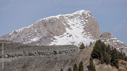 The Grand Veymont covered with snow in spring, Vercors, France