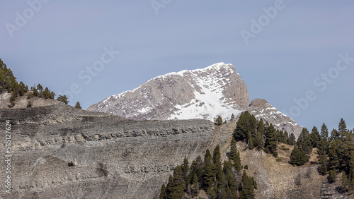 The Grand Veymont covered with snow in spring, Vercors, France