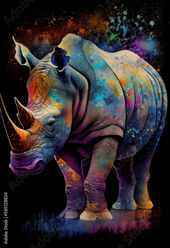 Rhino Ink Painting © Scott Prokop