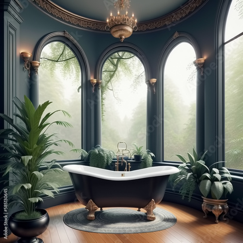Decorative gothic bathtub. ...