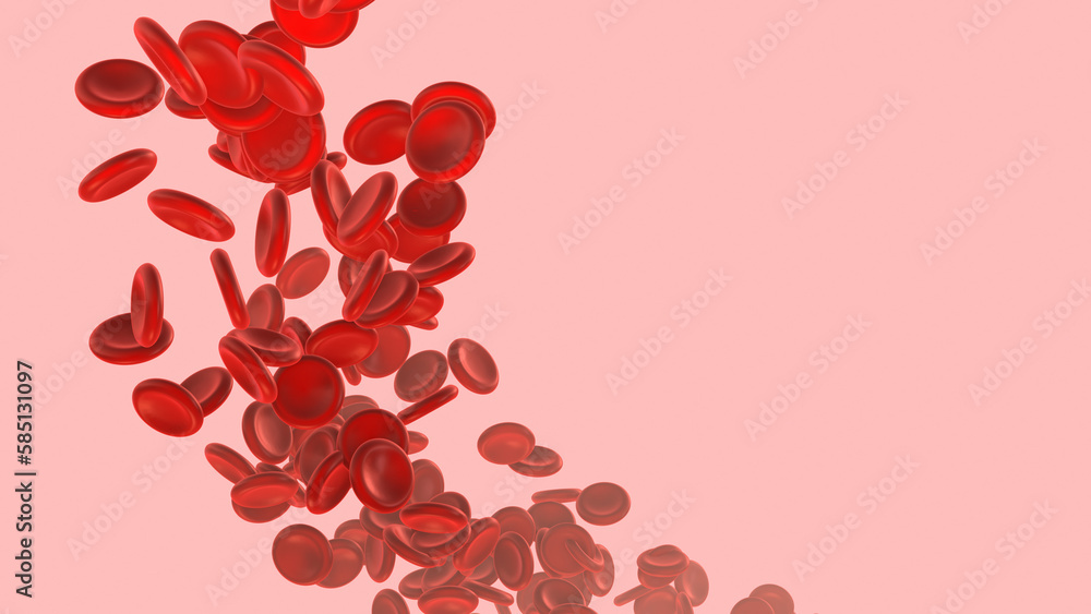 Red blood cells are moving through the blood arteries Red blood cells are moving through the blood arteries