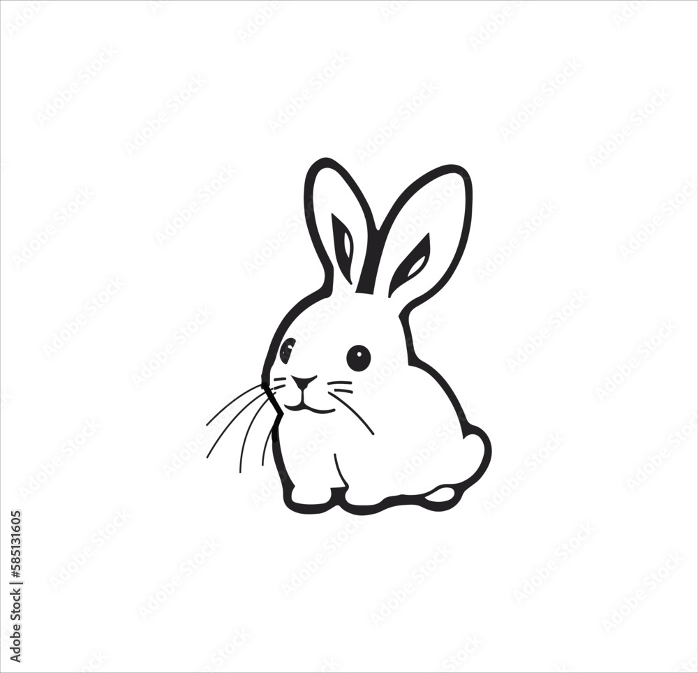 A sweet rabbit vector line art work. A sweet rabbit vector line art work.