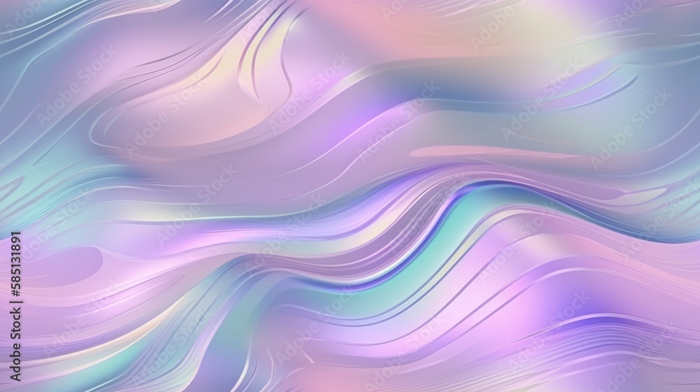 abstract pink tones background with waves, liquid flowing pearlescent, pastel colors soft, highlight calming ocean like view, gradient seamless generative ai