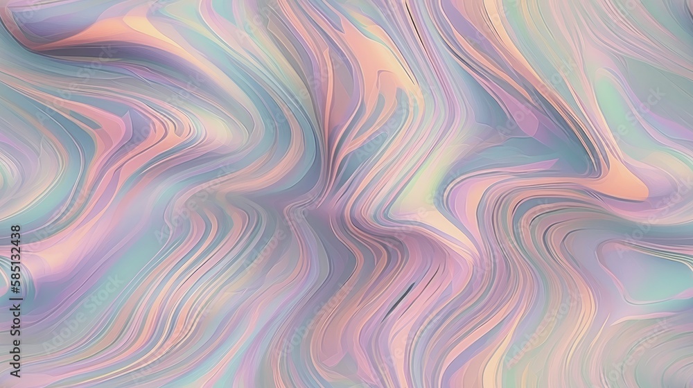 abstract pink tones background with waves, liquid flowing pearlescent, pastel colors soft, highlight calming ocean like view, gradient seamless generative ai