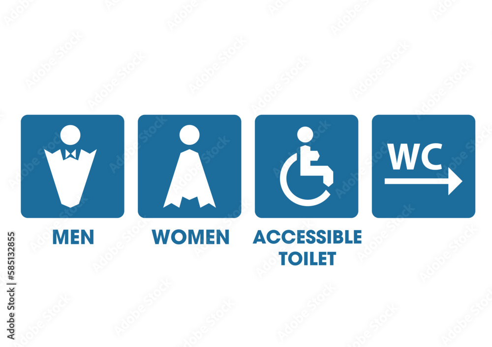 Vector symbols set toilet icons, girls and boys restroom black colors 21 Vector symbols set toilet icons, girls and boys restroom black colors 21