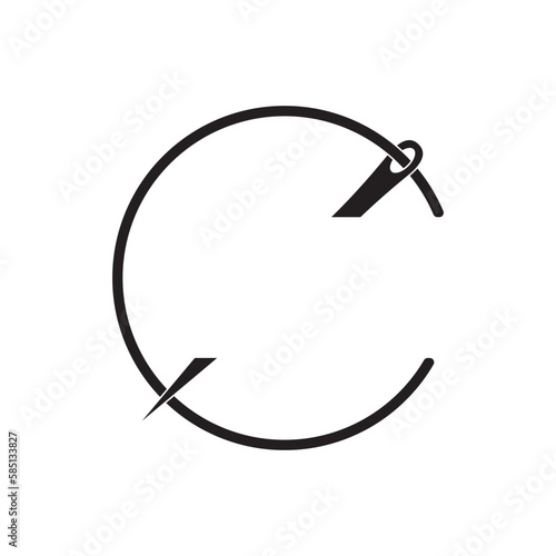 Sewing needle logo icon,illustration design template