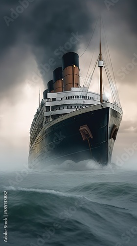 Titanic illustration, seen from the front