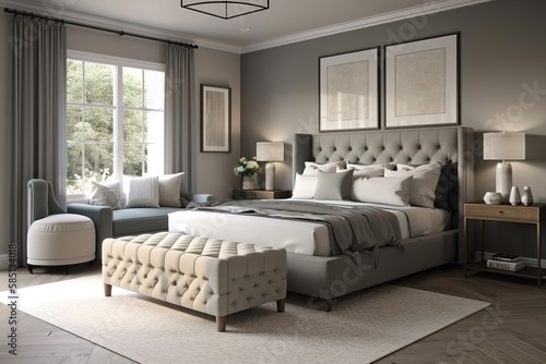 Master Suite: Create a set of images that showcase a luxurious, relaxing master suite. Generative AI © create interior