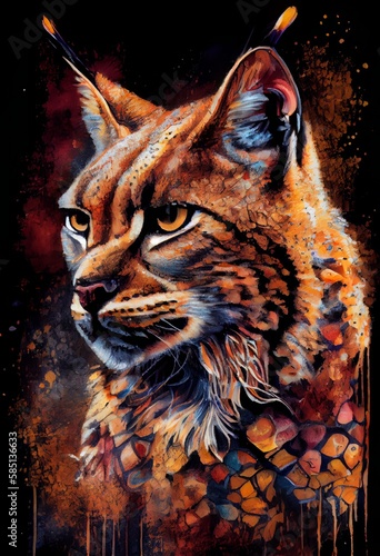Lynx Ink Painting © Scott Prokop