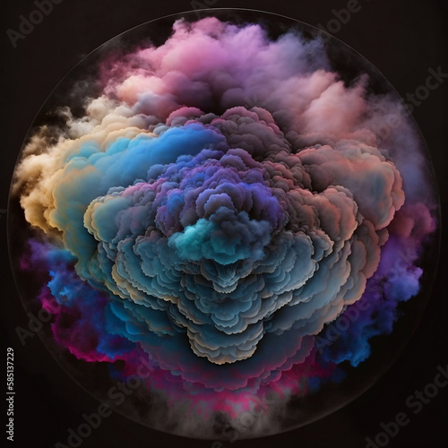 explosion of colors and smoke