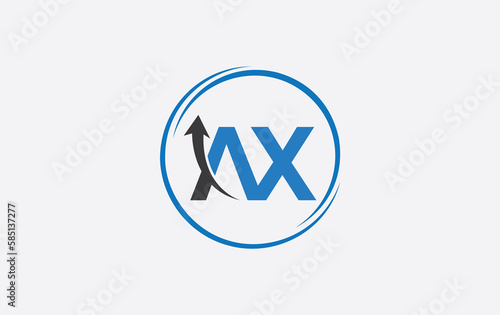 Financial logo symbol and Growth arrow icon design monogram for business 