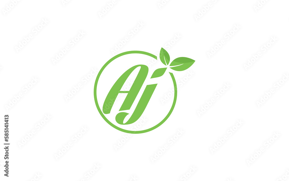 Fresh nature and healthy leaf logo design with the letter and alphabets. Green leaf and eco logo icon design Fresh nature and healthy leaf logo design with the letter and alphabets. Green leaf and eco logo icon design