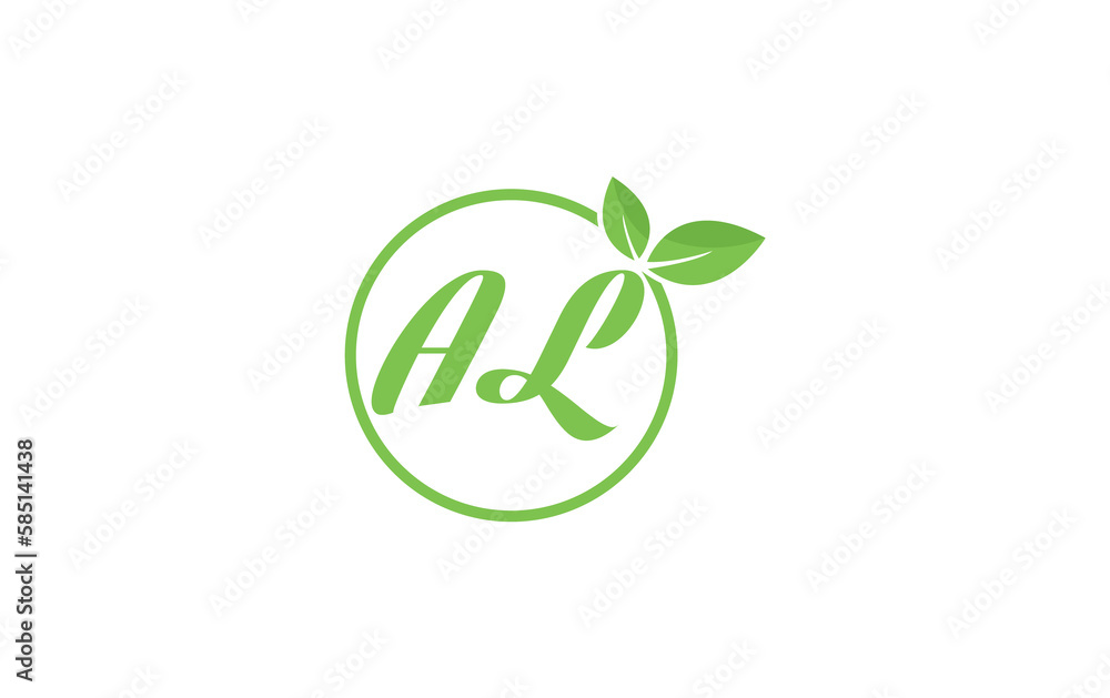 Fresh nature and healthy leaf logo design with the letter and alphabets. Green leaf and eco logo icon design Fresh nature and healthy leaf logo design with the letter and alphabets. Green leaf and eco logo icon design