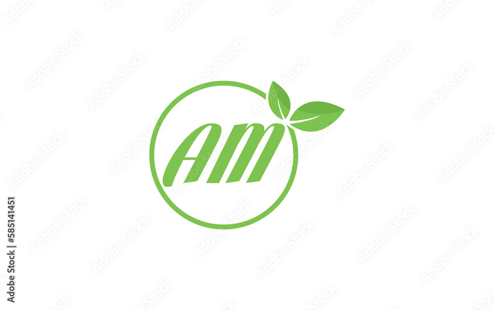 Fresh nature and healthy leaf logo design with the letter and alphabets. Green leaf and eco logo icon design Fresh nature and healthy leaf logo design with the letter and alphabets. Green leaf and eco logo icon design