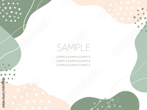 おしゃれ 手描きの曲線 フレーム 