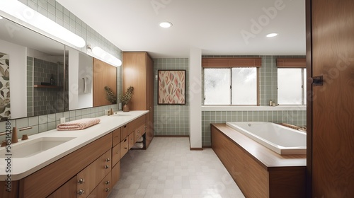 Mid century modern style bathroom with wood modern twist mcm ideas interior design trending