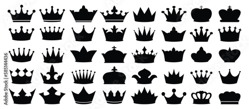 Crown icons set. Crown king icon. Royal crown symbol. Crown symbol collection. Vector illustration
