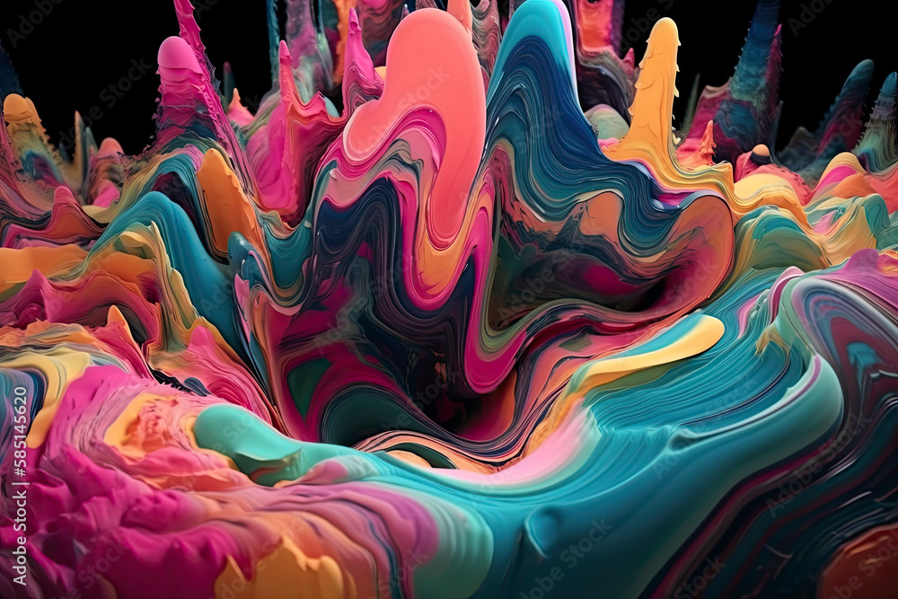 3D Liquid Colorful Paint Background 3D Liquid Colorful Paint Background
