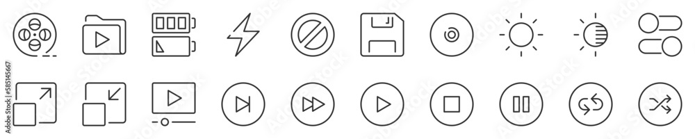 User interface thin line icon set 4 of 4. Symbol collection in ...