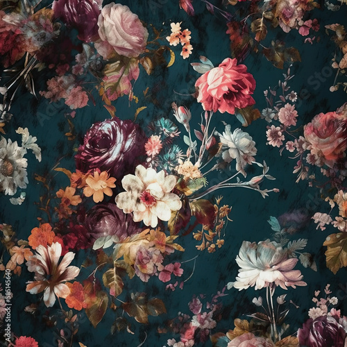 Floral Pattern-Flowers and Petals-Generative AI