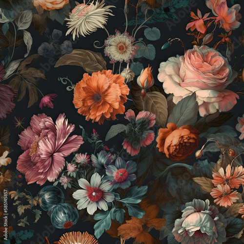 Floral Pattern-Flowers and Petals-Generative AI
